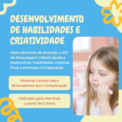 Combo Maleta Estojo Maquiagem Infantil Beauty - combo Completo para Crianças, para Brincadeiras e Ap