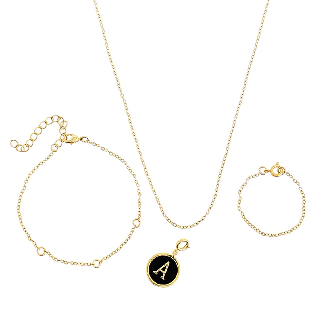 Valentine's Day Collection Alphabet A Black Enamel Charm|Valentine Gift For Her|Gift For Wome|Gift For Her|