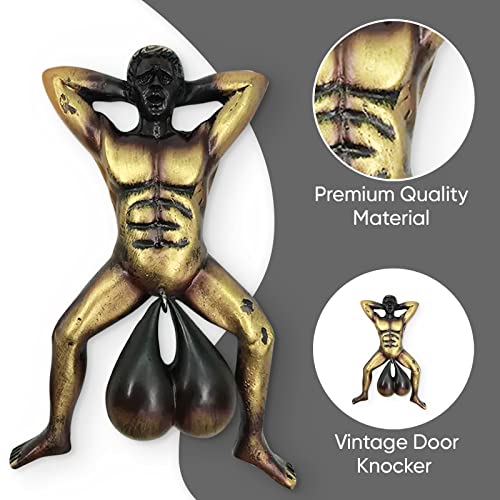 Door Knocker for Front Door, Man Ball Door Knocker, Balls Door Knockers for Entrance Door, Halloween Novelty Door Knocking-Funny Prank Gift Door Hardware
