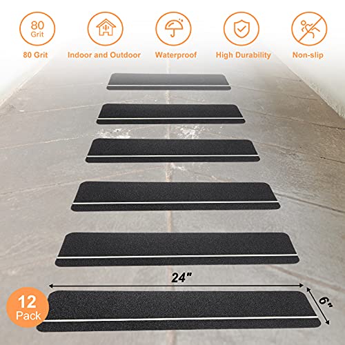 Image of Qingluan Anti Slip Tape, Waterproof Self Adhesive Glow Green Black 12-Pack 6 inchx24 inch Grip Tape