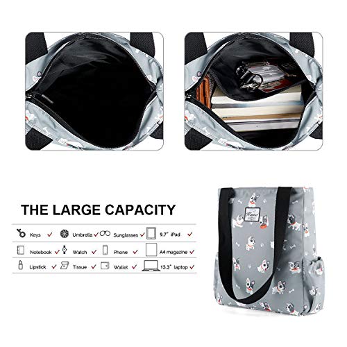 Image of KAMO Floral Tote Bag - Waterproof Lightweight Handbags Travel Shoulder Bag for Hiking Yoga Gym Swimming Travel Beach