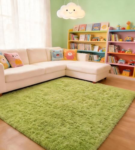 ROHATIM Tapis de salon à poils longs super doux et moelleux, surface douce, pour chambre à...