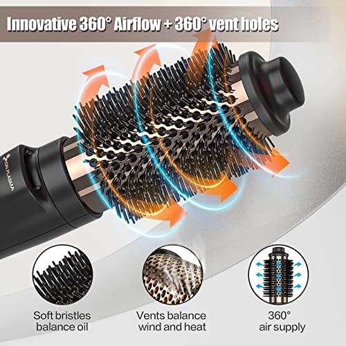 Hair Dryer Brush, Hot Air Brush Set & One Step Volumizer Plasma Technology Blow Dryer Brush Hair Styler For Fast Drying With Adjustable Temperature And Volumizing, Reduce Frizz And Static #TOP2