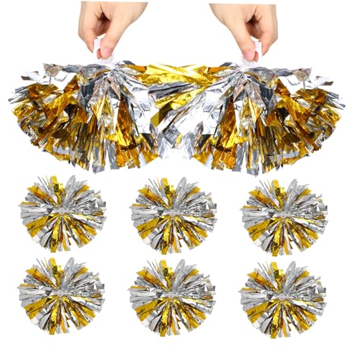 Pompons Métalliques de Cheerleading Légers avec Anneau Anti-Chute