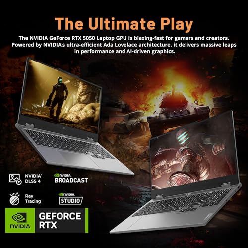 Image of Lenovo LOQ 15.6 inch FHD 144Hz Gaming Laptop, AMD Ryzen 7 250, GeForce RTX 5050 8GB GDDR7, 64GB DDR5, 3TB Storage (2TB SSD+1TB Docking Station Set), Backlit Keyboard, 5MP Camera, Wi-Fi 6, Win 11, Gray