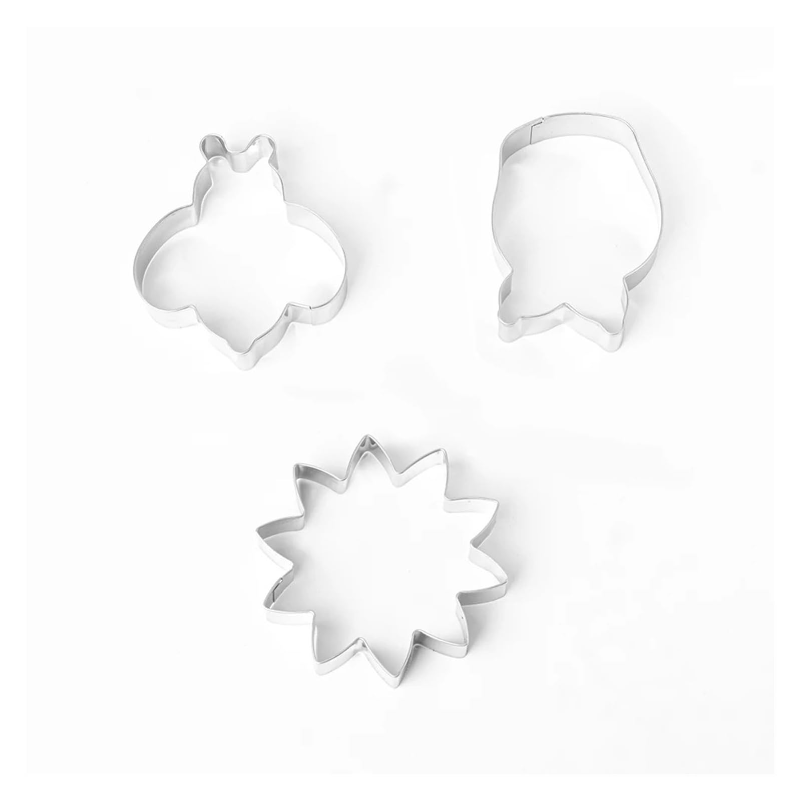 Juego de cortadores de galletas, 3 uds., moldes de acero inoxidable con temática de flor de abeja for fiesta en el jardín, té de la tarde, decoración de postres, horneado DIY