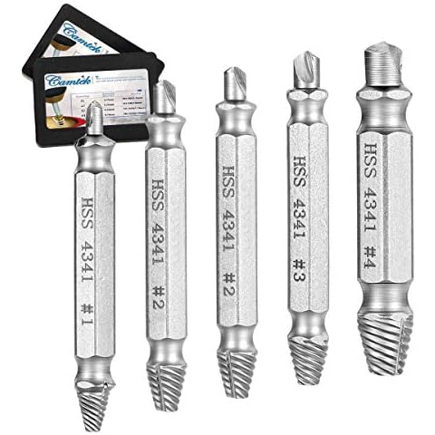 Camtek 10 Pcs Damaged Screw Remover and Extractor Set Speed Out Drill Bits Guide Set for Removal of Broken or Damaged Screws Cover