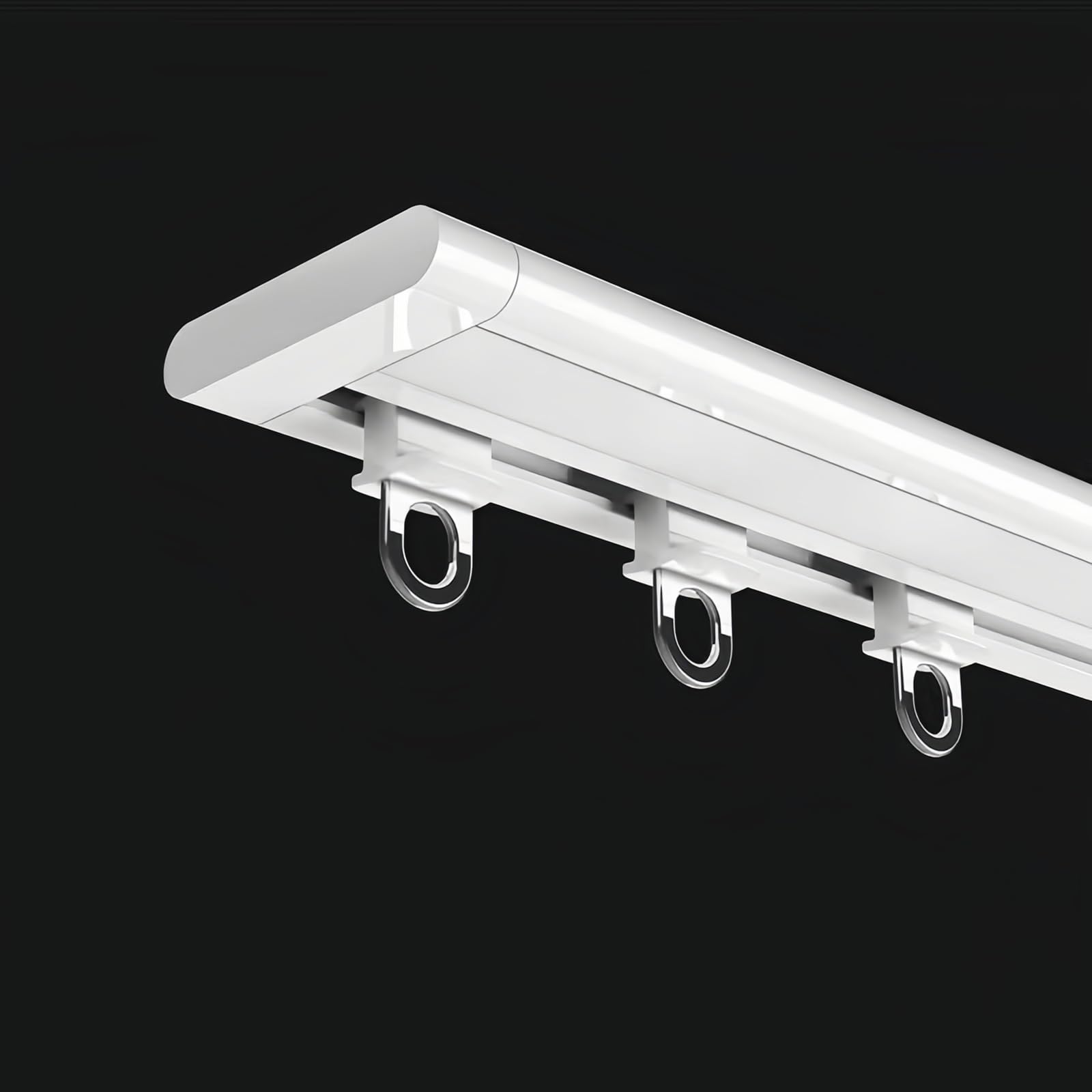 Riel De Cortina De Techo, Pista De Cortina De Aluminio, Rieles De Cortina con Ruedas Silenciosas, Juego Raíles Rectos, Fácil De Montar(White,10.2FT/310CM)