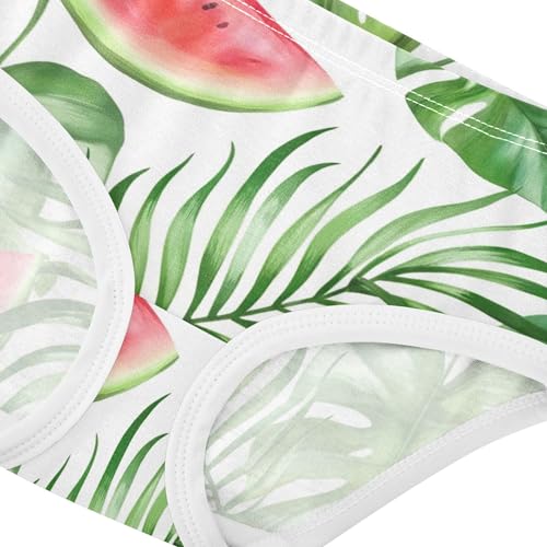 Watermelon Slices Tropical Palm Panties Little Girl Girls Underwear Toddler Cotton Fun Print Kids Undies Briefs 2t4