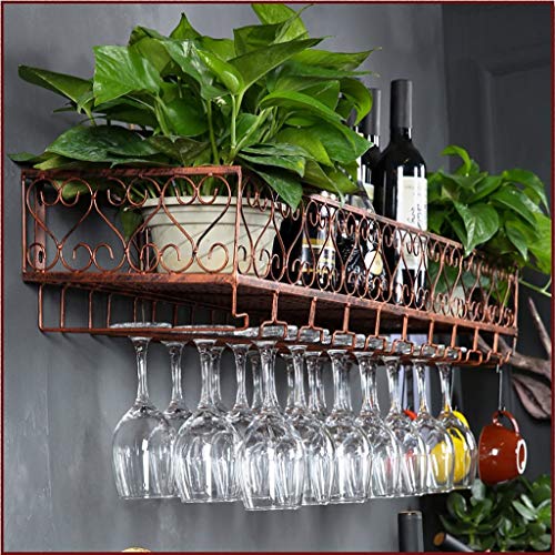 Soporte de vino multifuncional de hierro para pared 30x25cm miniatura 4