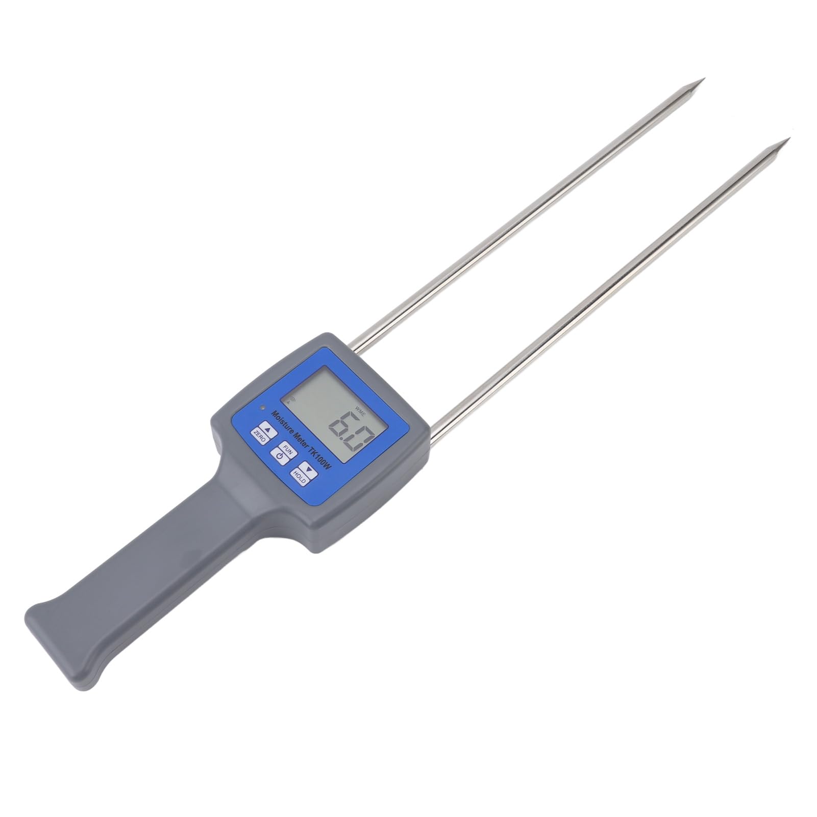 Aramox Medidor de Humedad de Madera, Medidor Digital de Humedad de Madera con Sonda de Acero Inoxidable, Rango de 0 a 84 por Ciento, LCD Retroiluminada, Compensación Automática de Temperatura para