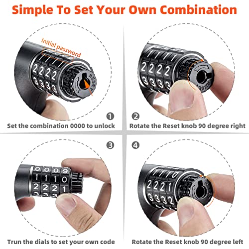 Rockbros Bike Chain Lock Heavy Duty Anti-Theft Bike Locks Chain 3.2Ft Security Bicycle Lock Resettable Combination Bicycle Chain Lock With 2 Keys For Bikes, Motorcycle, Door, Gate, Fence, Grill #TOP5