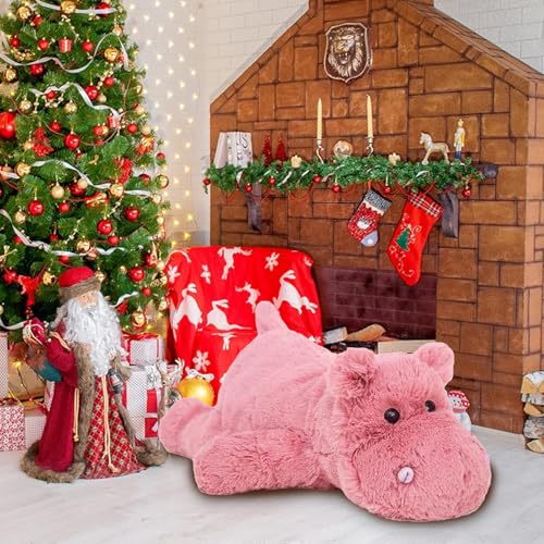 champracer Kuscheltier Rosa Nilpferd Stofftier superweiches Plüsch zum Kuscheln und Spielen, Toys Plüsch für Kinder & Erwachsene Weihnachten Geburtstagsgeschenk (35cm)