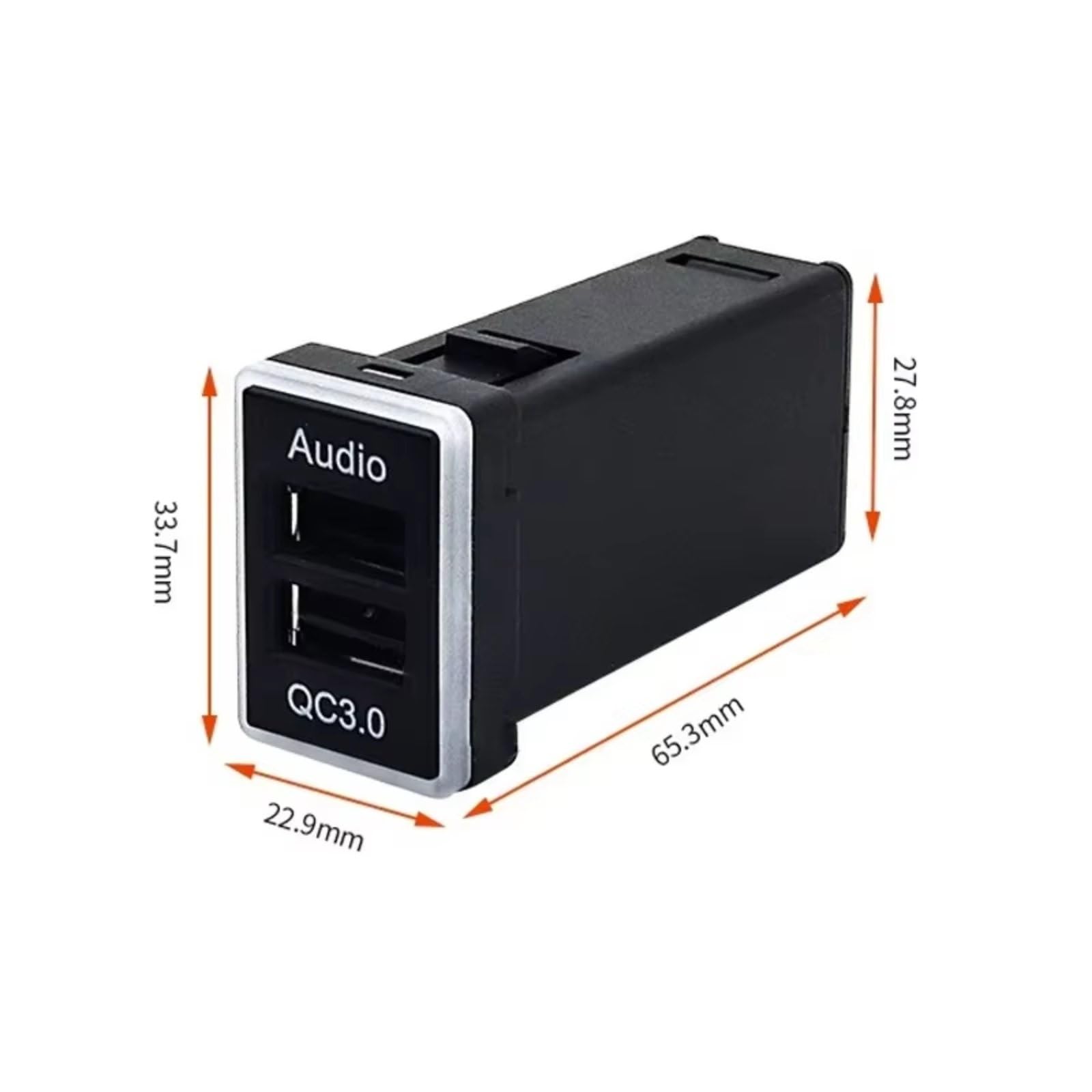 Compatible Con Toyota Para Land Para Cruiser 2012 1 Pc Qc3.0 Usb Rápido Para Cargador Adaptador Puertos Doble Enchufe Audio 12V 24V A Prueba Agua Interfaz USB AUX Automóvil
