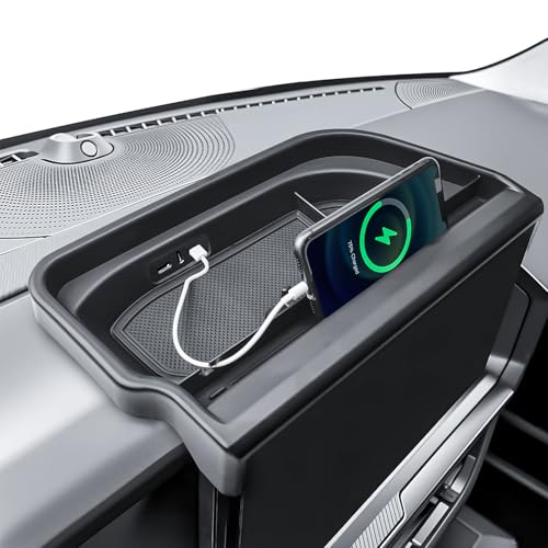 RUNROAD Dashboard Storage Organizer Tray Compatible with 2025 2026 Ford Bronco Sport Accessories Center Console Storage Box Behind Screen for Bronco Sport Armrest Dash Board ONLY for 13.2 Screen