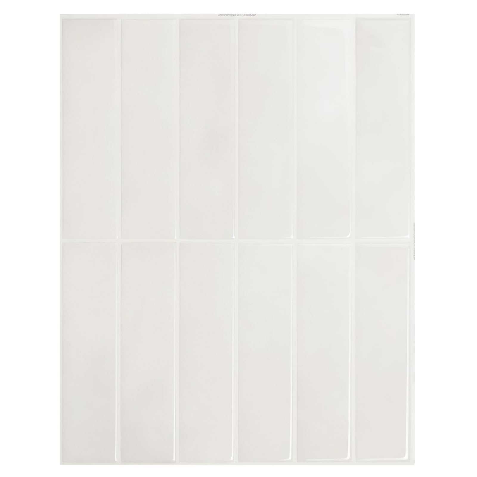 6 Sheets White Peel and Stick on Wall Tiles, VEGCOO 3D Self Adhesive Wall Tiles Rectangle Peel and Stick Backsplash Tile for Kitchen Bathroom, 29 × 21 cm, White