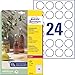 Produktbild AVERY Zweckform L7780-25 transparente runde Etiketten (600 Klebepunkte, Ø40mm auf A4, selbstklebend, runde Aufkleber zum Bedrucken, wetterfest, Beschriftungen/Produktaufkleber) 25 Blatt, durchsichtig
