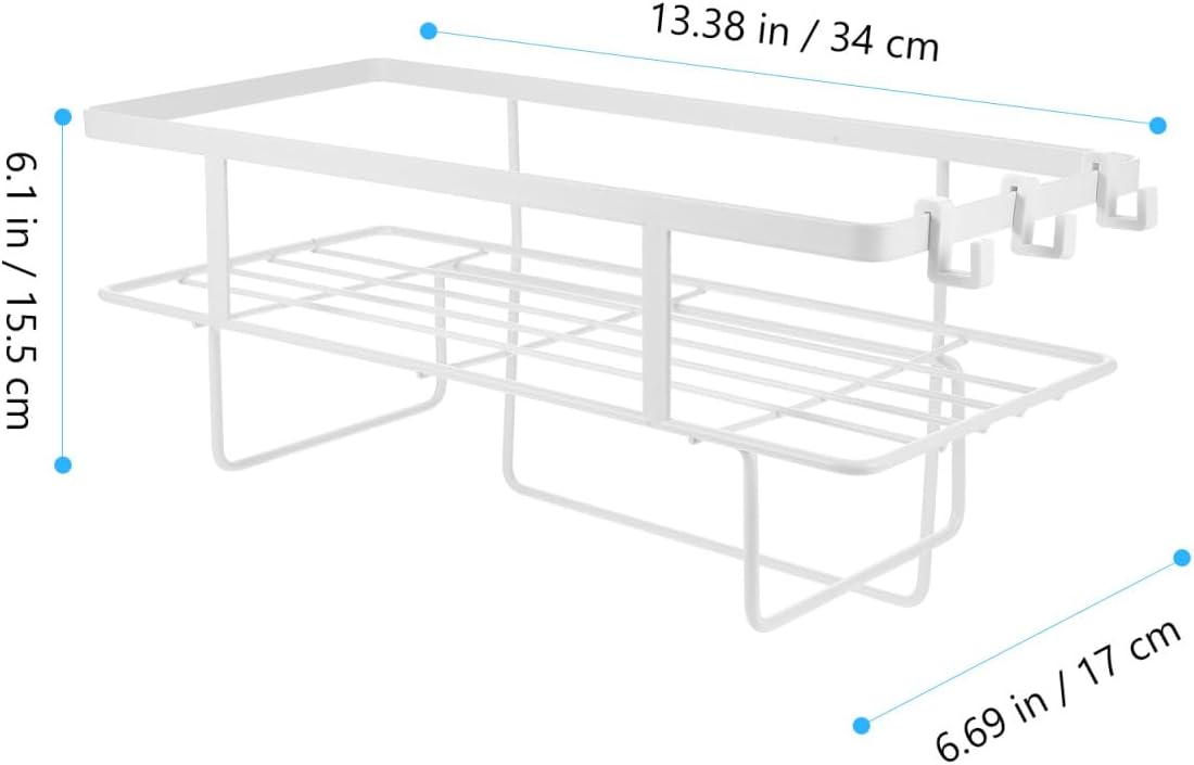 Iron Over Toilet Storage Shelf Multi-use Bathroom Rack Organizer No Drill Installation Space-Saving Design for Toilets and Bathrooms Stylish Iron Construction Single Layer White