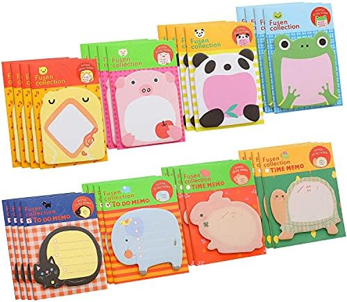 Unvtap 640 Sheets Cute Cartoon Sticky Notes, Cute Animals Sticky Notes Mini Self Sticky Notes, Novelty Sticky Notes, Cute Sticky Notes Set for Student, School, Home, Office, Party Bags Filler