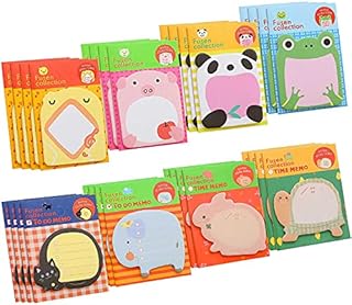 Unvtap 640 Sheets Cute Cartoon Sticky Notes, Cute Animals Sticky Notes Mini Self Sticky Notes, Novelty Sticky Notes, Cute Sticky Notes Set for Student, School, Home, Office, Party Bags Filler