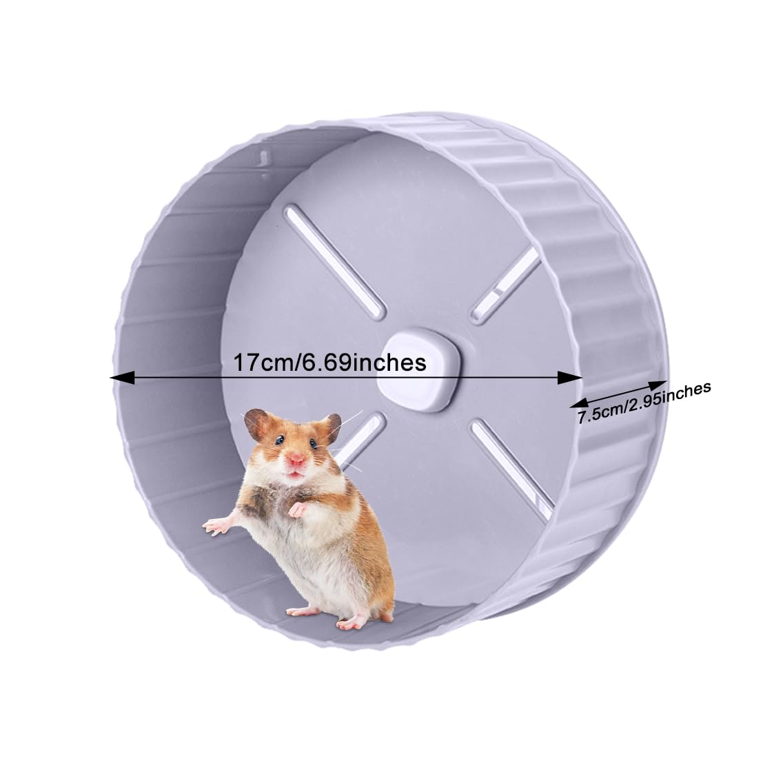 Ruota Criceto per l’Esercizio, Ruota da Corsa Silenziosa, Giocattoli per Criceti,Accessori Giochi Criceto,Silent Hamster Exercise Wheel per Porcellini d'India, Criceti Russi (grigio)