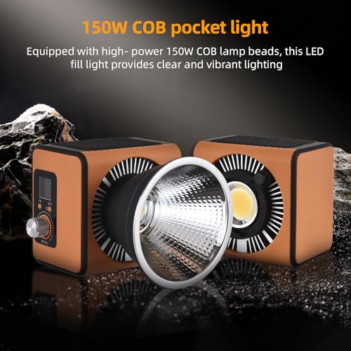 Domary ZE150BI Luz de Video COB Portátil 150W Fotografía Luz de Relleno LED 2700K7500K Regulable 10 Efectos Iluminación Escena Control Aplicación con Reflector para (Enchufe Europeo) - imagen 3