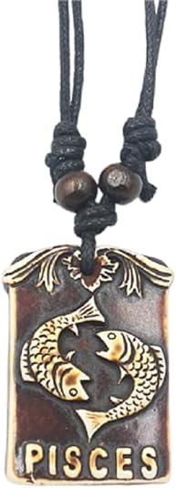 Zodiac Sign Necklace for Women Resin Vintage Constellation Tarot Card Pendant Double Sided Waterproof NonTarnish Friendship Jewelry Gift