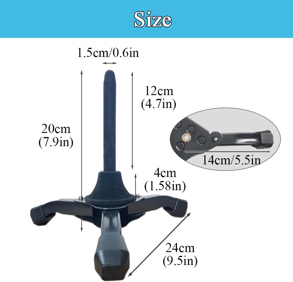 Coret Flute and bB Clarinet stand, Solid Flute Stand, Portable Foldable Tripod Holder Desk Stand for Flute Woodwind Instrument，with protective flocking fiber coating