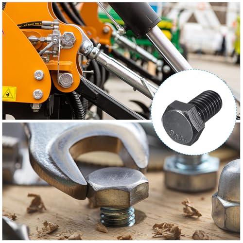 Image of METALLIXITY Hex Head Bolts (1 /2-13 x 3 /4 inch) 10Pcs, 304 Stainless Steel 18-8, Fully Threaded, External Hex Drive, Hex Head Screw Bolt, Black Oxide