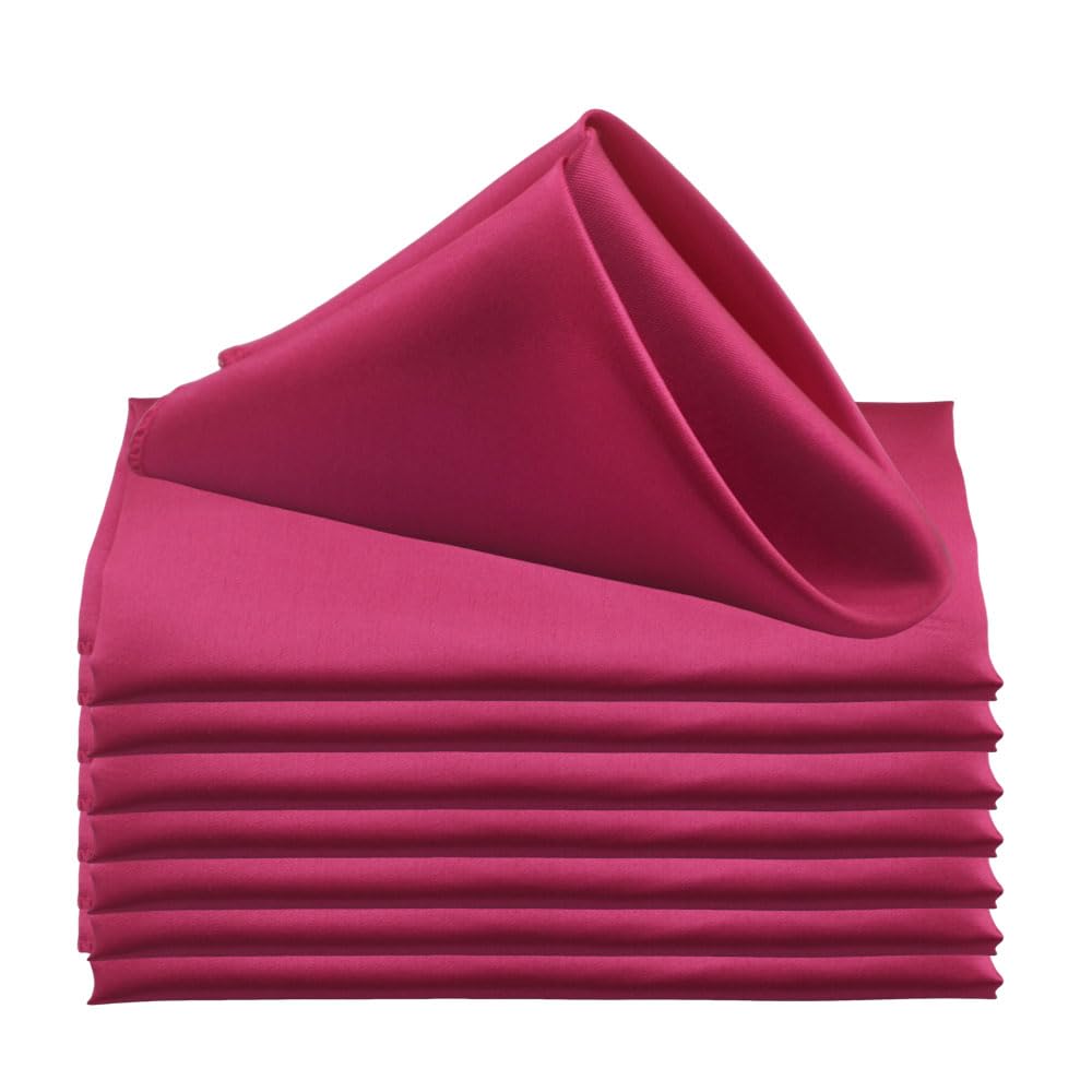 Servilletas de satén para la Mesa, Servilletas de Cena satén éster Multicolor, 30 cm, cuadradas, 24 Piezas, Fiesta(Hot Pink)