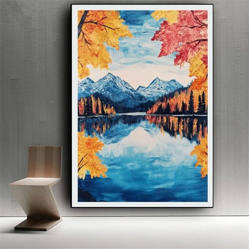 Diamond Painting Paysage de Montagne pour Décorer votre Salon en Hiver 70x90cm