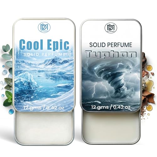 Image of Dr.Mashur Solid Perfume |Typhon&Cool Epic Alcohol Free Wax Perfume Balm, Long Lasting | Pocket Tin 12g, Pack Of 2| Non Greasy Smooth Glide, Travel Friendly Men And Women