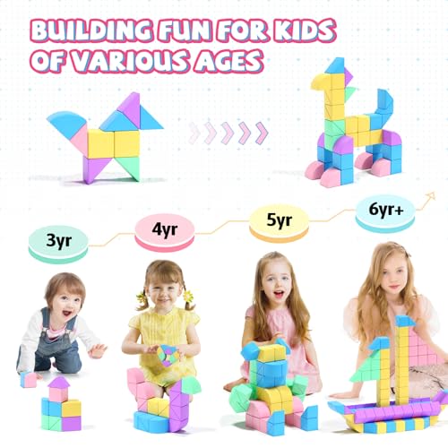 Image of 40Pcs Magnetic Blocks,Montessori STEM Toys, Ideal Gifts for Kids Ages 3+