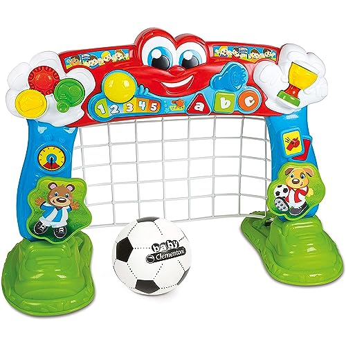 Clementoni - Baby - tiro e tiro alla porta, porta da calcio in lingua italiana e inglese per bambini...