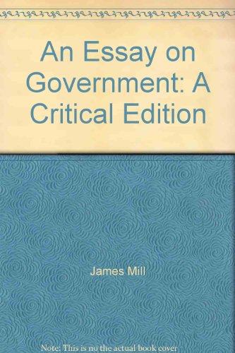 An essay on government, B00085HMW6 Book Cover
