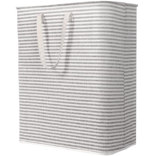 Lifewit Cesto Ropa Sucia, Cesta Ropa Sucia, Cubo Ropa Sucia Plegable con Asas Extendidas, Laundry Basket, Bolsa para Baño, Dormitorio, Lavadero, 125L, Gris