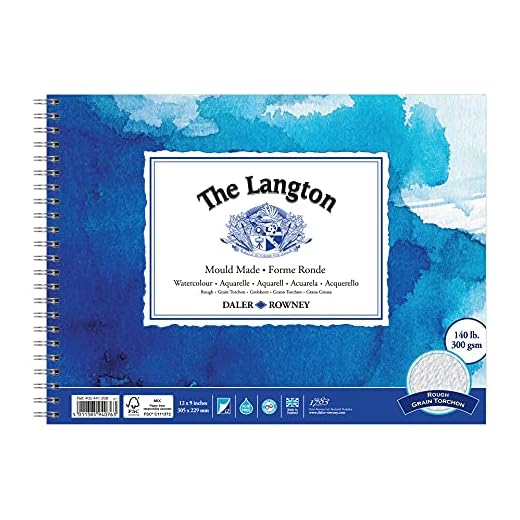 Daler Rowney Langton WC Spiral Pad 140lb RGH 12x9" 12s (Pad)