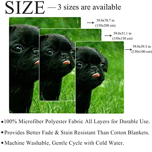 Couverture de sieste en microfibre chien noir pour canapé