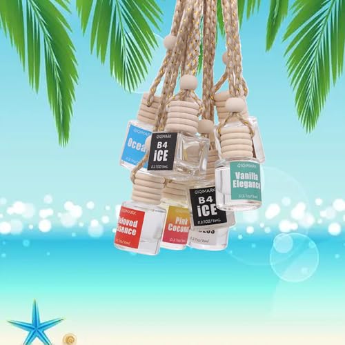 Image of Car Air Freshener Diffuser 2 Pack Hanging Air Freshener Diffuser - Pistachio & Salted Caramel Fragrance Oil Air D iffuser for Car, 45+ Days Long Lasting Fragrance