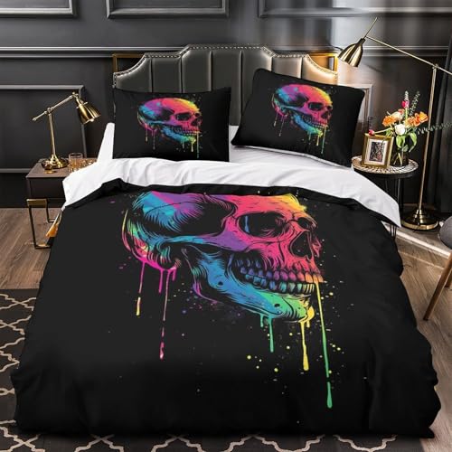 Parure de lit imprimé 3D graffiti housse de couette microfile 140x200