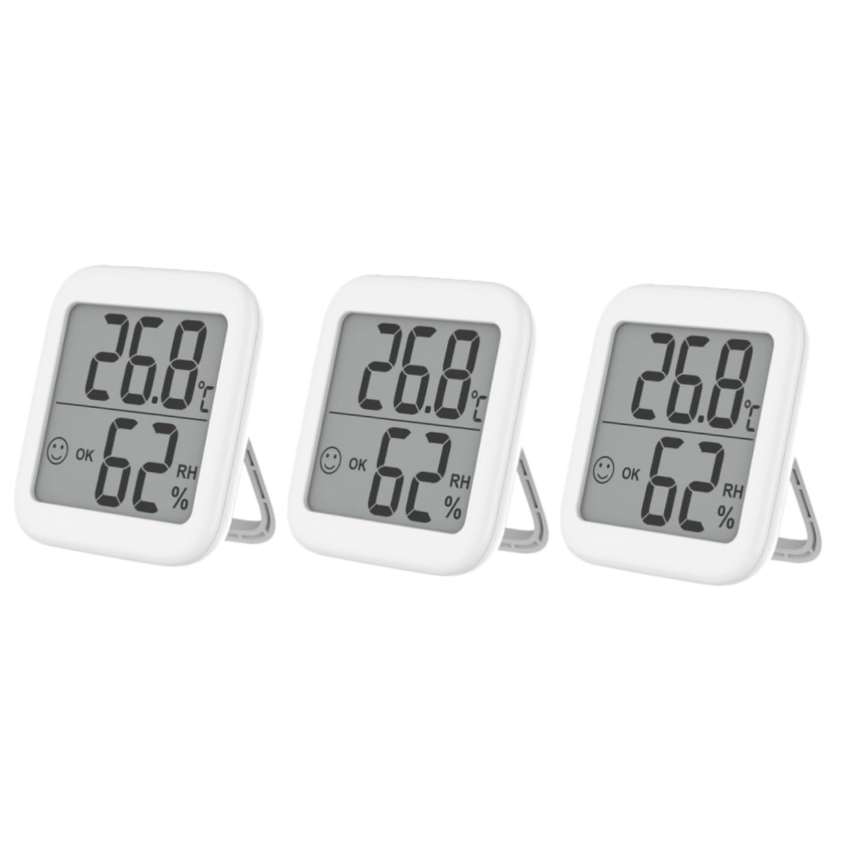 TOYANDONA 3 Pezzi Misuratore Elettronico Di Temperatura e Umidità Termometro Igrometro Digitale Per Humidor Mini Igrometri Igrometro All'aperto Termometri Bianca