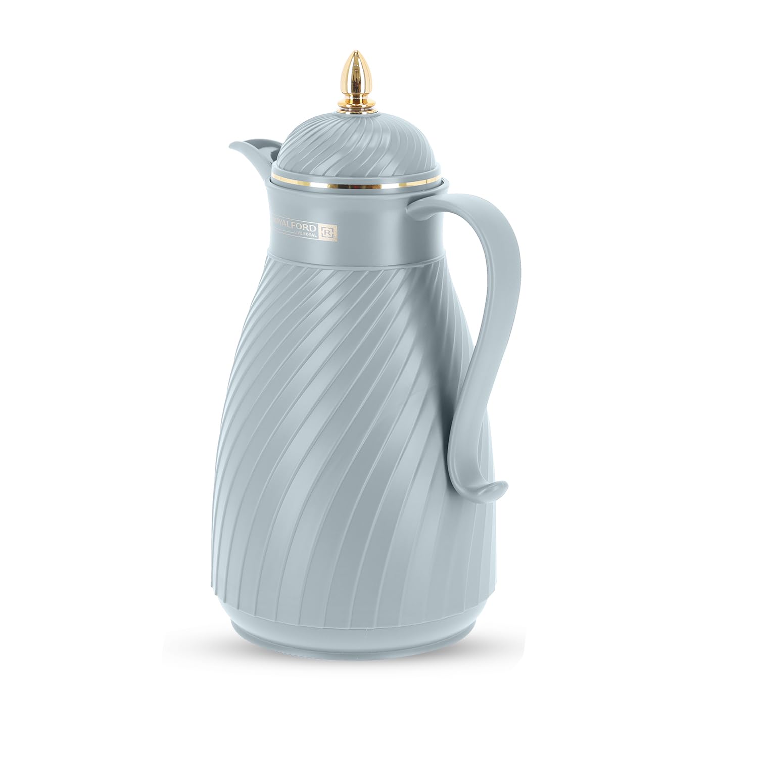 Royalford Vacuum Flask | Vacuum Insulated Tea Carafe 1000ML | Heat & Cold Retention, Thermal Insulated Airpot | Insulated jug Preserves Flavor & Freshness, Household Office Hot Water Kettle Pot, Grey