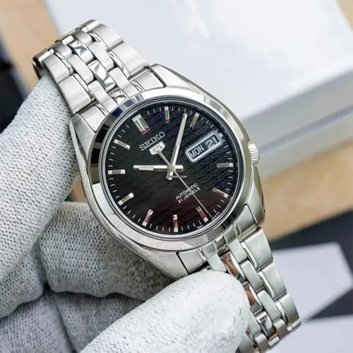 Image of Seiko Men's SNK361 Stainless Steel Analog with Black Dial Watch