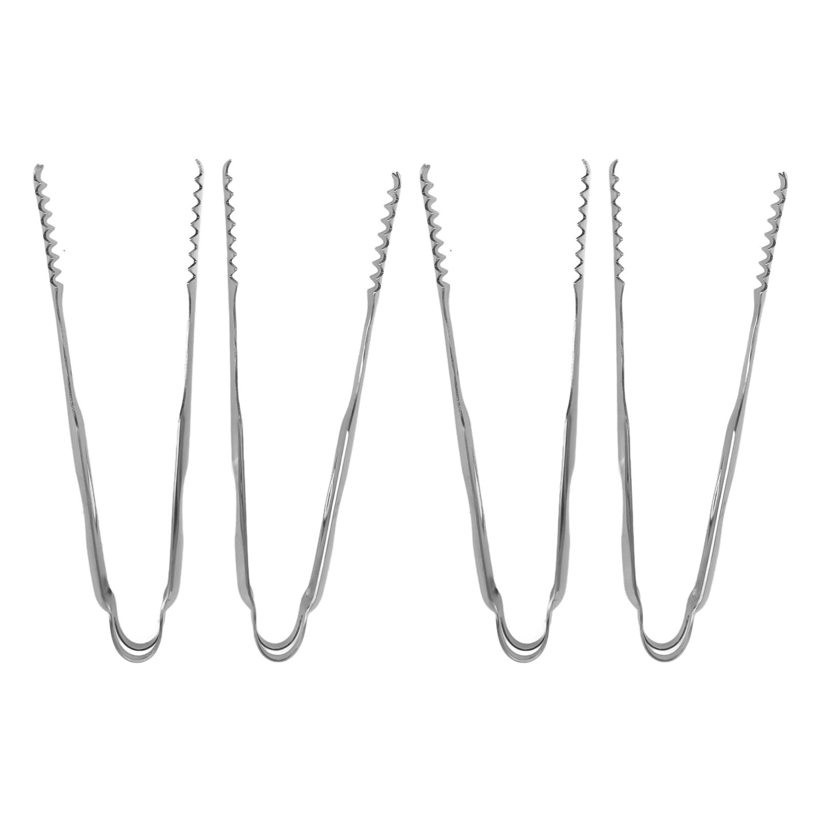 10 pezzi di pinze per ghiaccio in acciaio inox, pinze per alimenti da, bar, griglia e barbecue, pinze multifunzione resistenti alla ruggine con presa salda, pinze in metallo (19,4 cm)