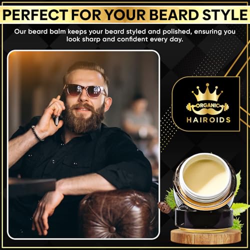 Organic Hairoids Beard Balm Buffet 50ml | Beard Butter for Men | Hair & Beard Moisturiser | Infused with Organic Castor Oil | Growth & Volume Booster - Image 6