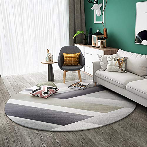 SONGHJ Alfombra Moderna Minimalista, Alfombra Redonda con Diseño Abstracto, Alfombra Antideslizante para El Hogar Que Absorbe El Agua Cover