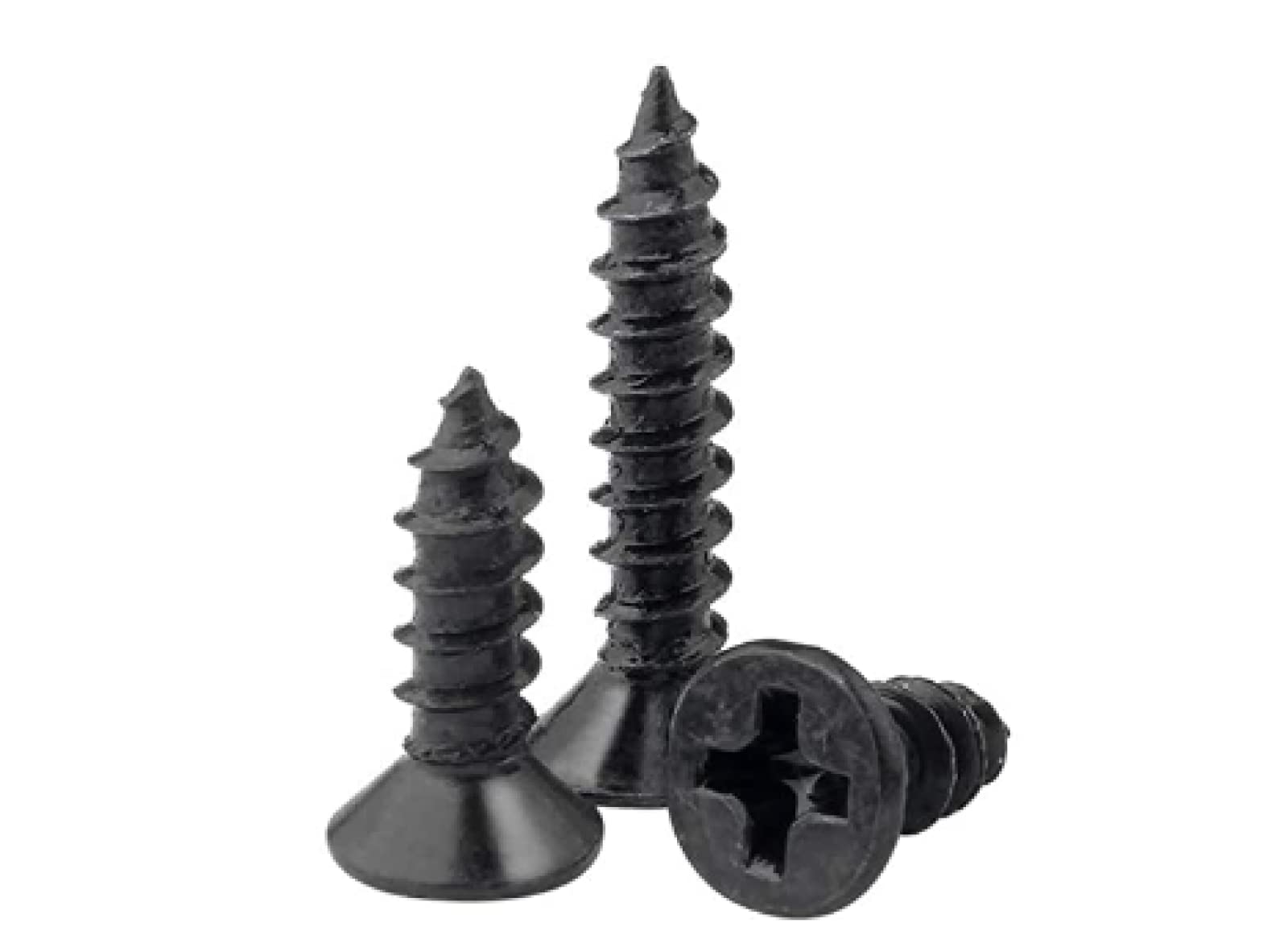 Selbstschneidende Schrauben, selbstschneidende Schrauben, Trockenbauschrauben, Flachkopfschrauben, Kreuzschrauben, Eisenschrauben, ca. 160_schwarz_5 cm (Size : About-160-black-5cm)