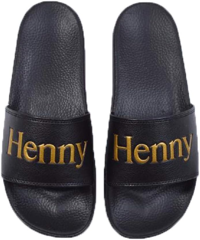 CONNETICHenny Slides Black Gold Slip On Men's Sandals