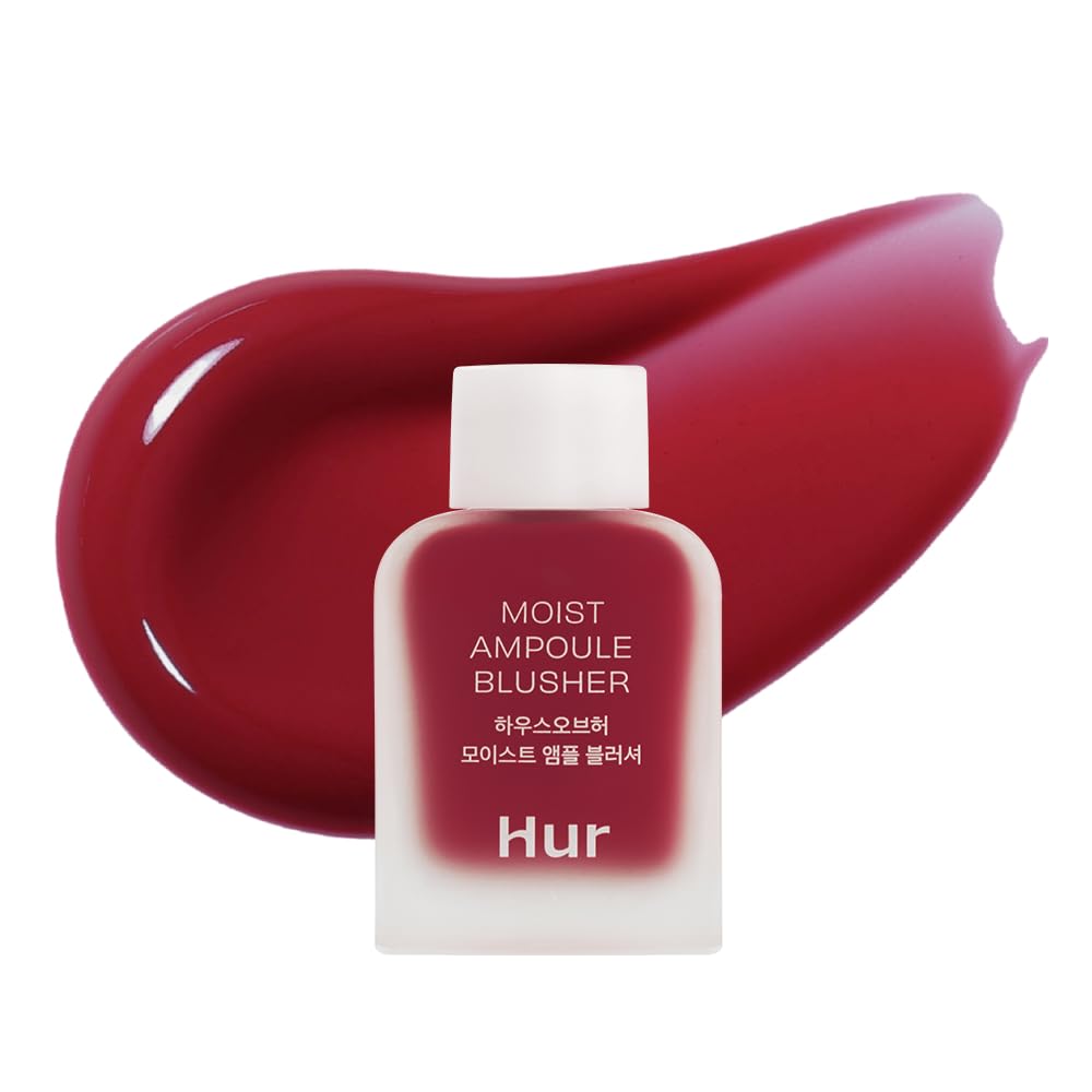 House of Hur Moist Ampoule Blusher with 50% Moisture Essence | Hydrating & Long-Lasting Blush | 0.33 fl. oz. (9 Shades) - Ruby Red