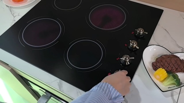 Image of 24 Inch Electric Cooktop - 4 Burner Drop-in(22.05 inchx19.3 inch) Ceramic Stove Top 6000W, 220V Electric Stove, 9 Power Level, Pause, Safety Lock, Touch & Knob Control, 240V Hard Wired (No Plug)
